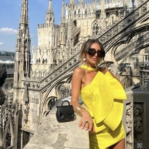 ZARA LIMITED EDITION VOLUMINOUS MINI DRESS YELLOW S